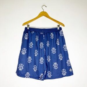 Nine Line Apparel Blue Skull Patterned Bathing Suit Shorts Size XL